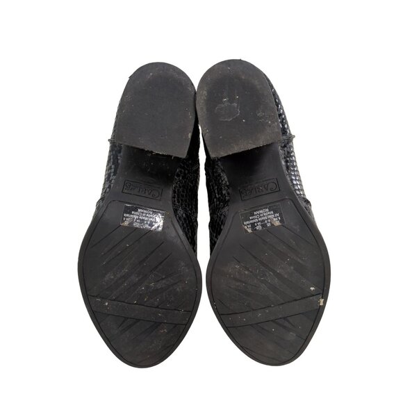 Carlos Santana Ankle Boot Womens 8.5 Black Gray Snakeskin Western‎ Heeled Rowan - Picture 7 of 9